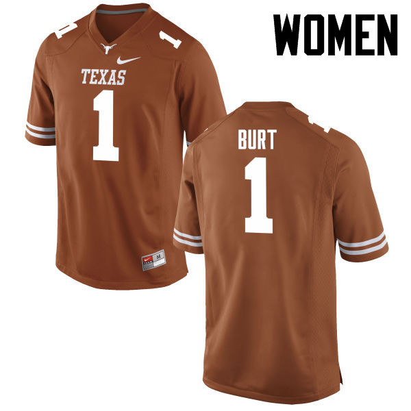 Women #1 John Burt Texas Longhorns College Football Jerseys-Tex Orange